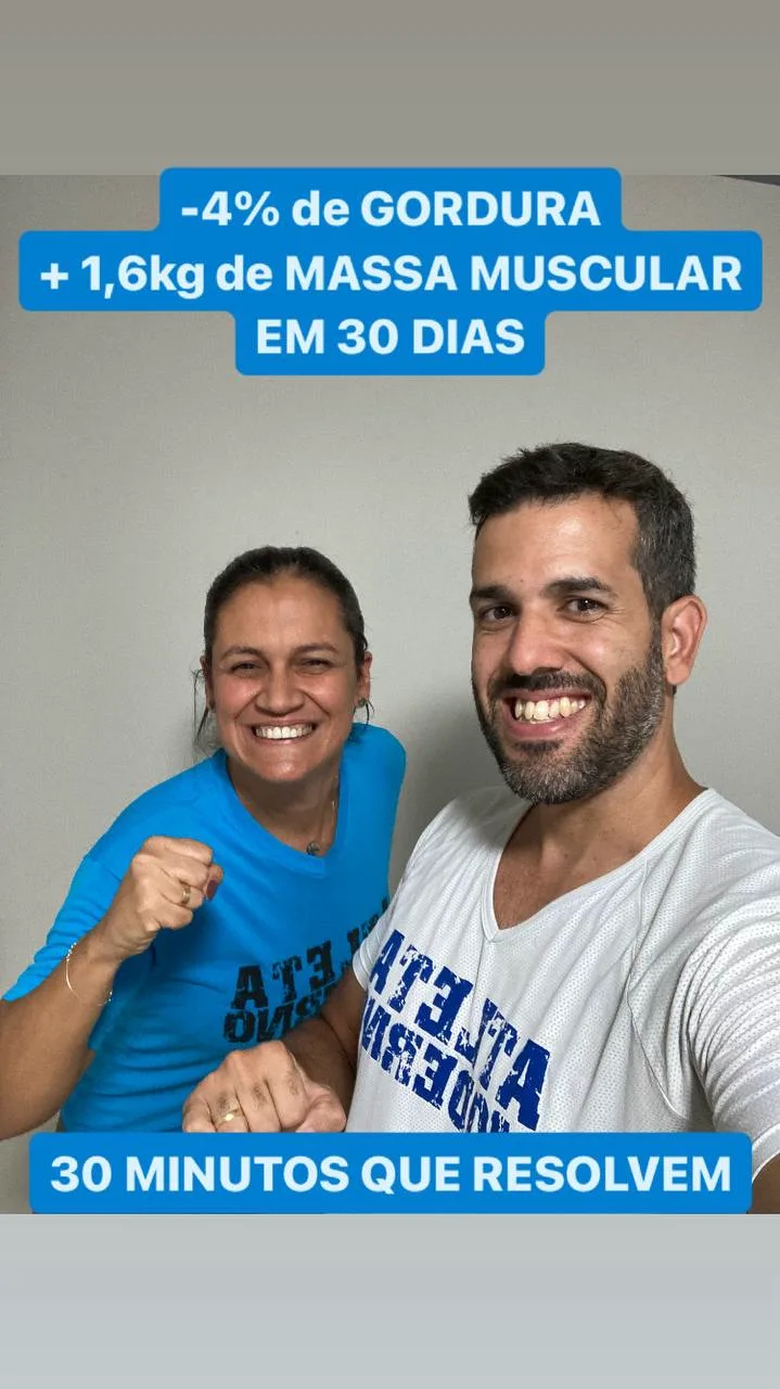Resultado de aluna: menos 4% de gordura e mais 1,6 kg de massa em 30 dias no Atleta Moderno